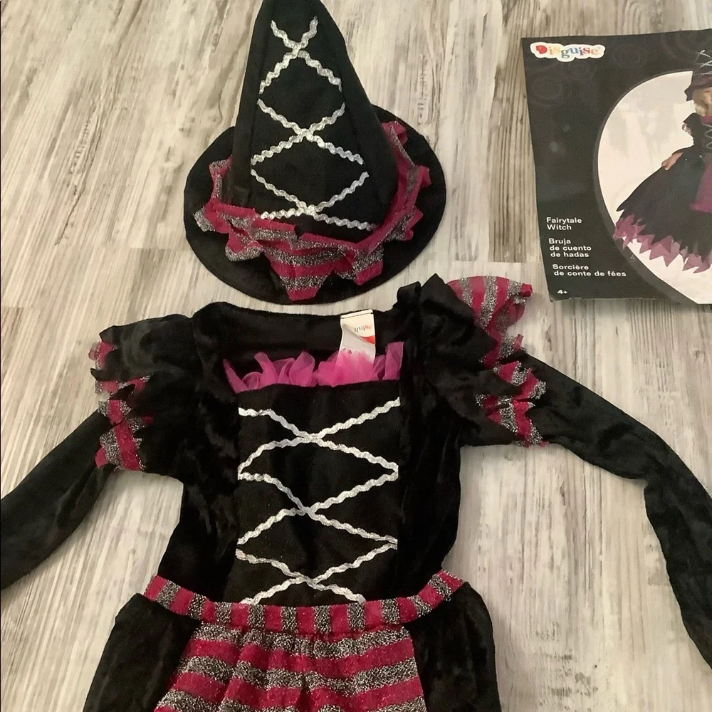 Costume Disguise Fairytale witch 🧙‍♀️ black purple silver worn one time Lg-4/6